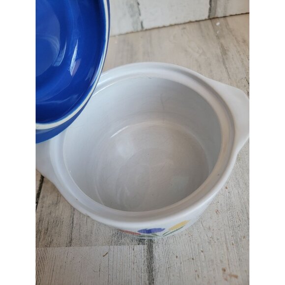 Tulip Tyme Stoneware small lidded pot oven safe Japan‎ Vintage - Picture 4 of 6